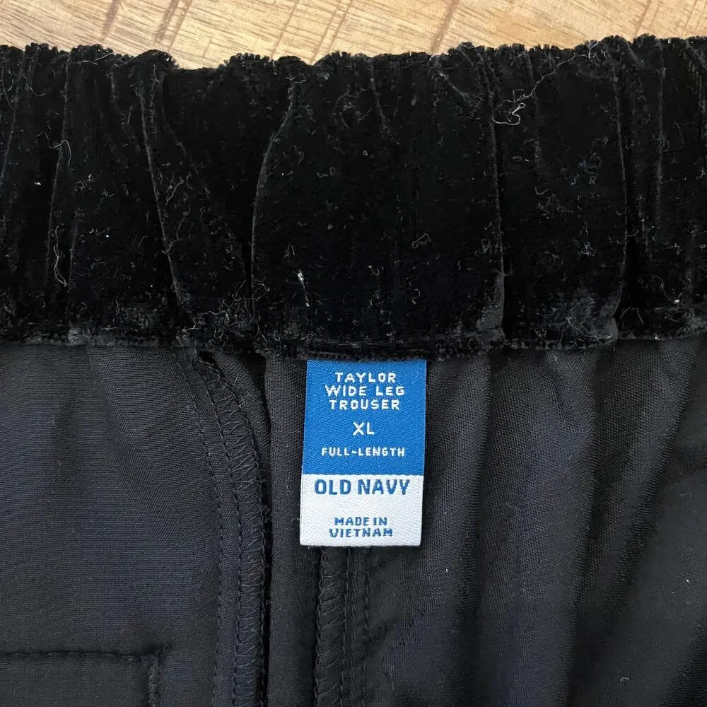 Old Navy Velvet Taylor Wide‎ Leg Trouser Womens XL Pants Holiday NYE Party Glam